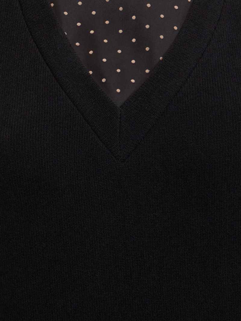 Loungewear mit Punktmuster in schwarz