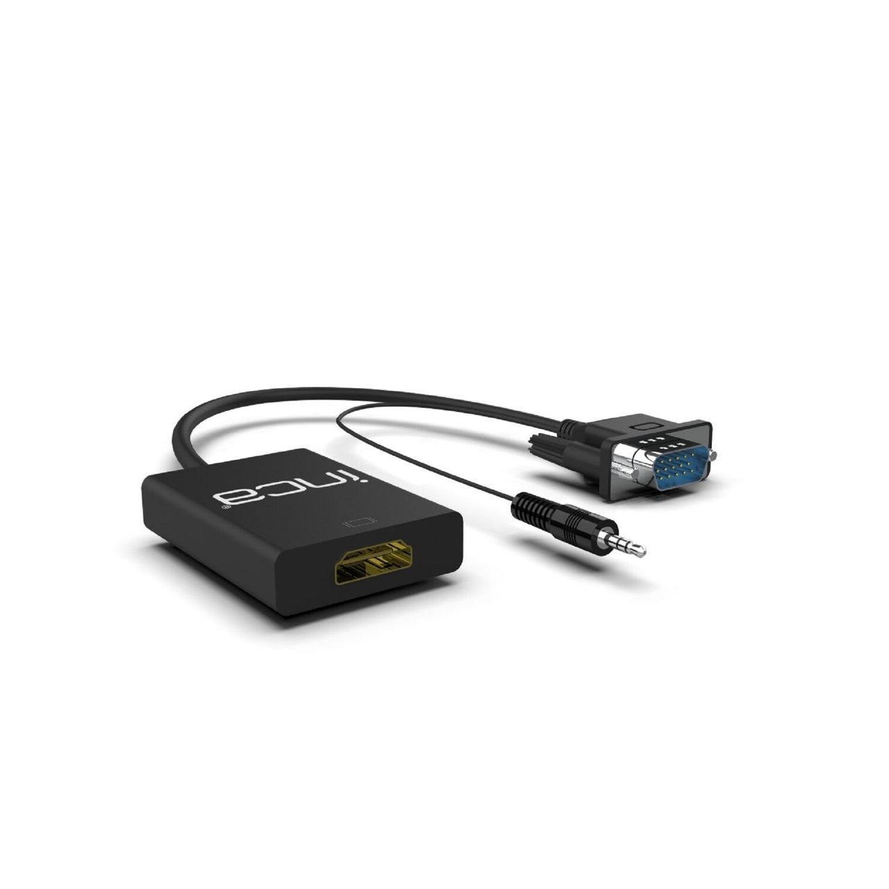 Inca VGA-auf-HDMI-Konverter mit USB-Stromadapter und Audiokabel (HDMI-Buchse, VGA-Stecker)