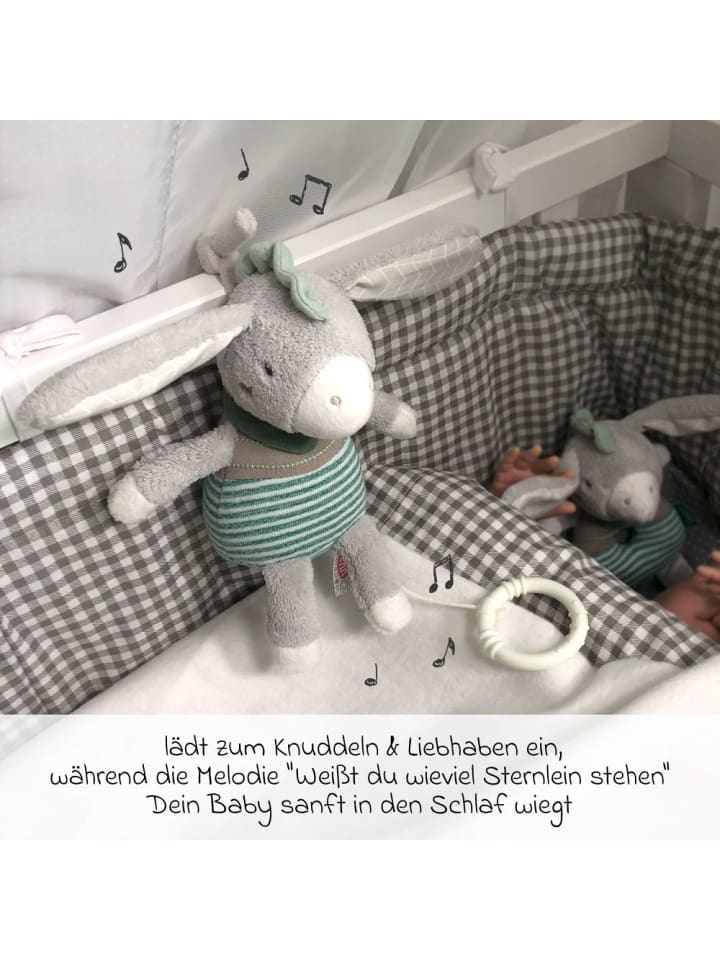 Fehn Spieluhr / Einschlafhilfe 22 cm - Esel in grau,gruen günstig kaufen onesize