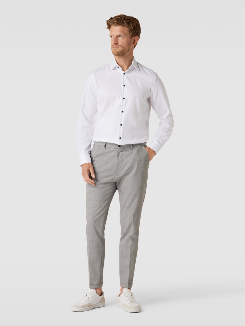 Stoffhose mit Allover-Muster Modell 'BODO' in mittelgrau