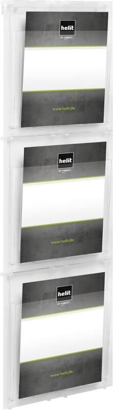helit The Placativ DIN A4 Prospekthalter Wandmontiert Glasklar H6810702 28,4 x 5,4 x 97,8 cm