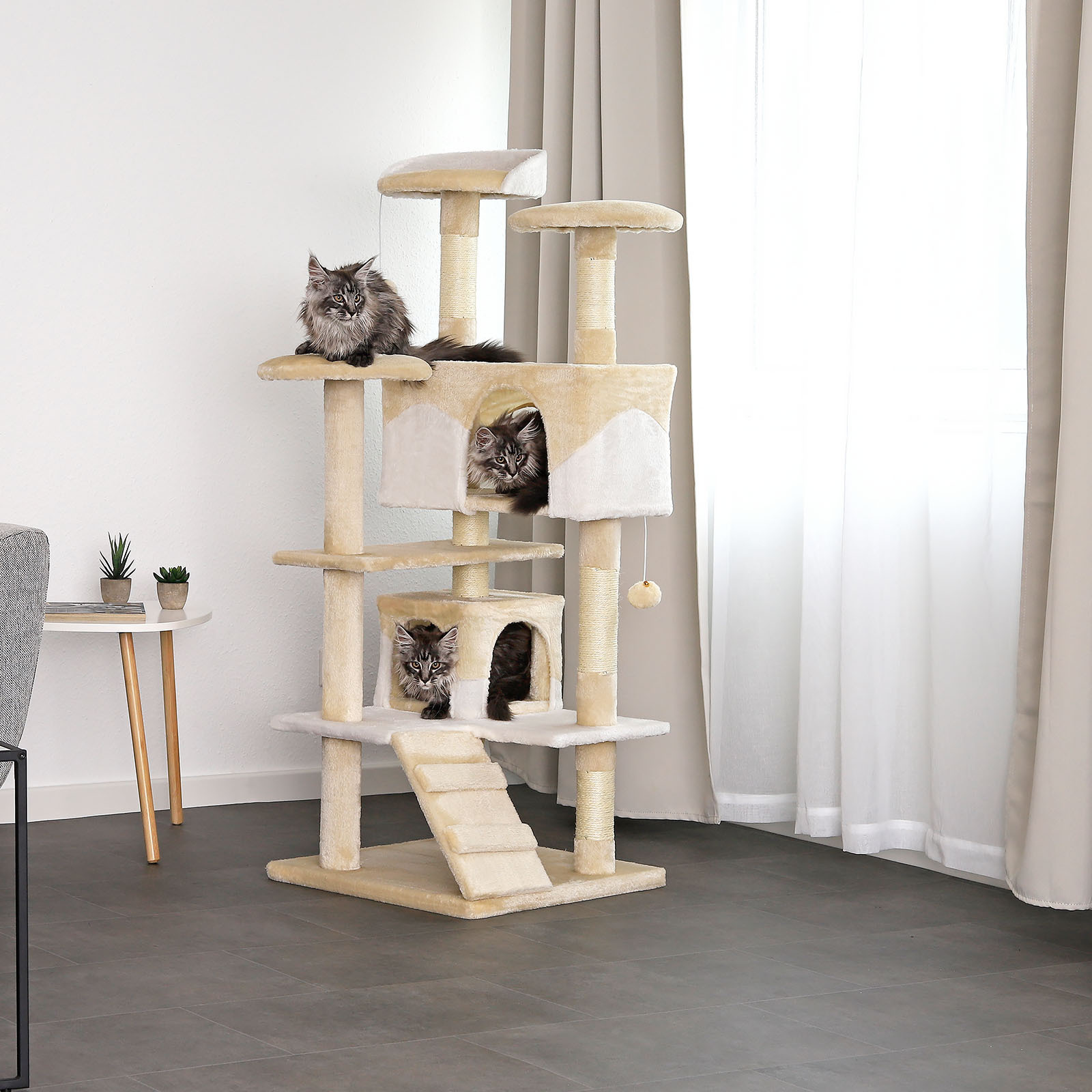 Lionto Kratzbäume Lionto Kratzbaum, Höhe 130 cm weiß/ beige