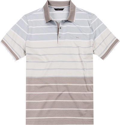 Brax Golf, Polo-Shirt, Baumwolle, beige-bleu gestreift