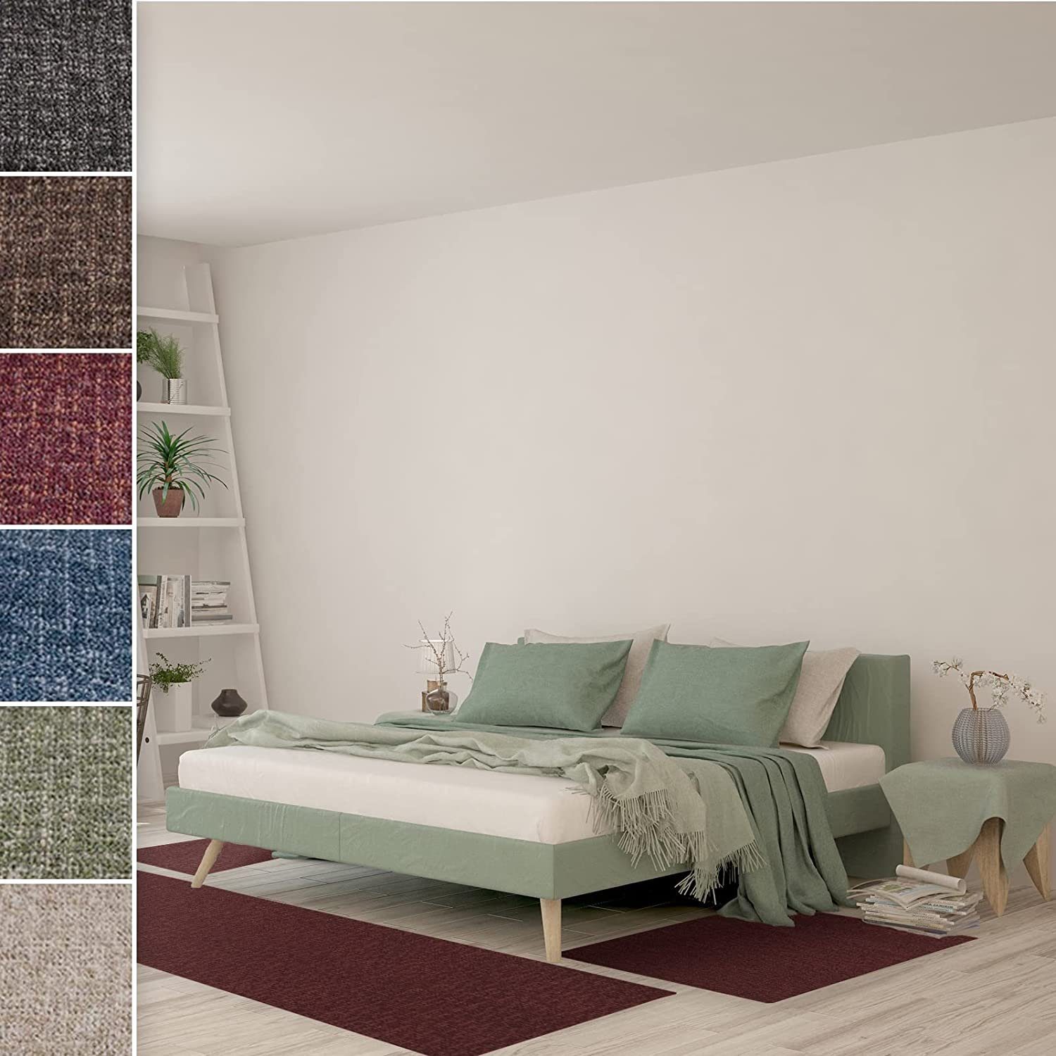 Bettumrandung Bermuda, 3 Größen, 6 Farben, Teppichläufer Floordirekt, Höhe 7 mm, (3-tlg), Konfektioniert in Deutschland