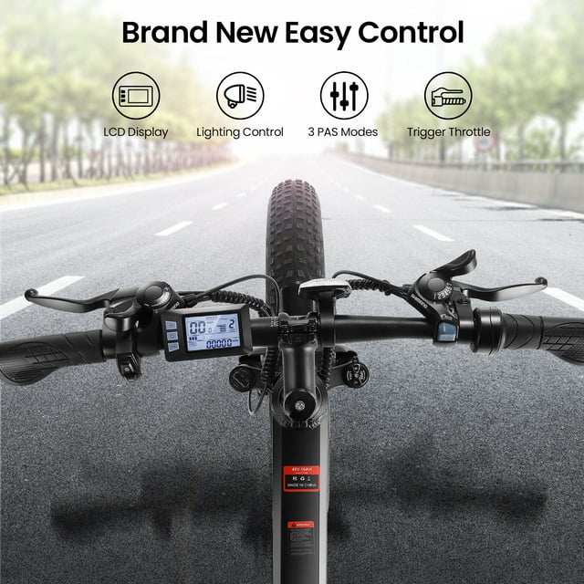Funcid Electric Bike, 26x4 Fat Tire Electric Bike for Adults 500W Ebike Foldable Adult Electric Mountain Bicycles with 48V 10Ah Battery