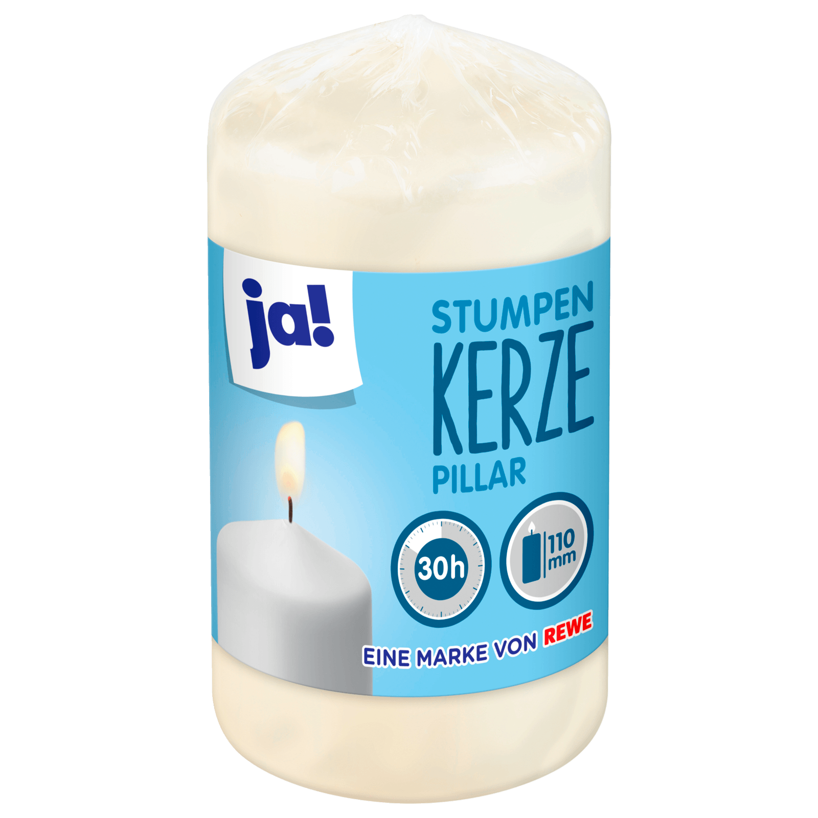 ja! Stumpenkerze 110mm elfenbein