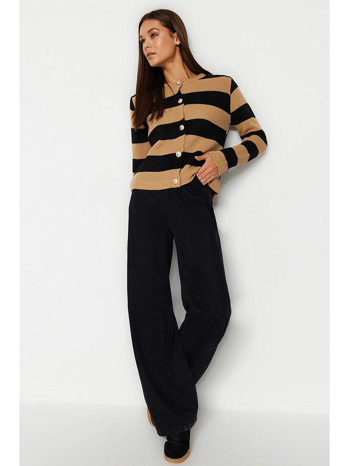 trendyol Cardigan in Camel/ Schwarz günstig kaufen