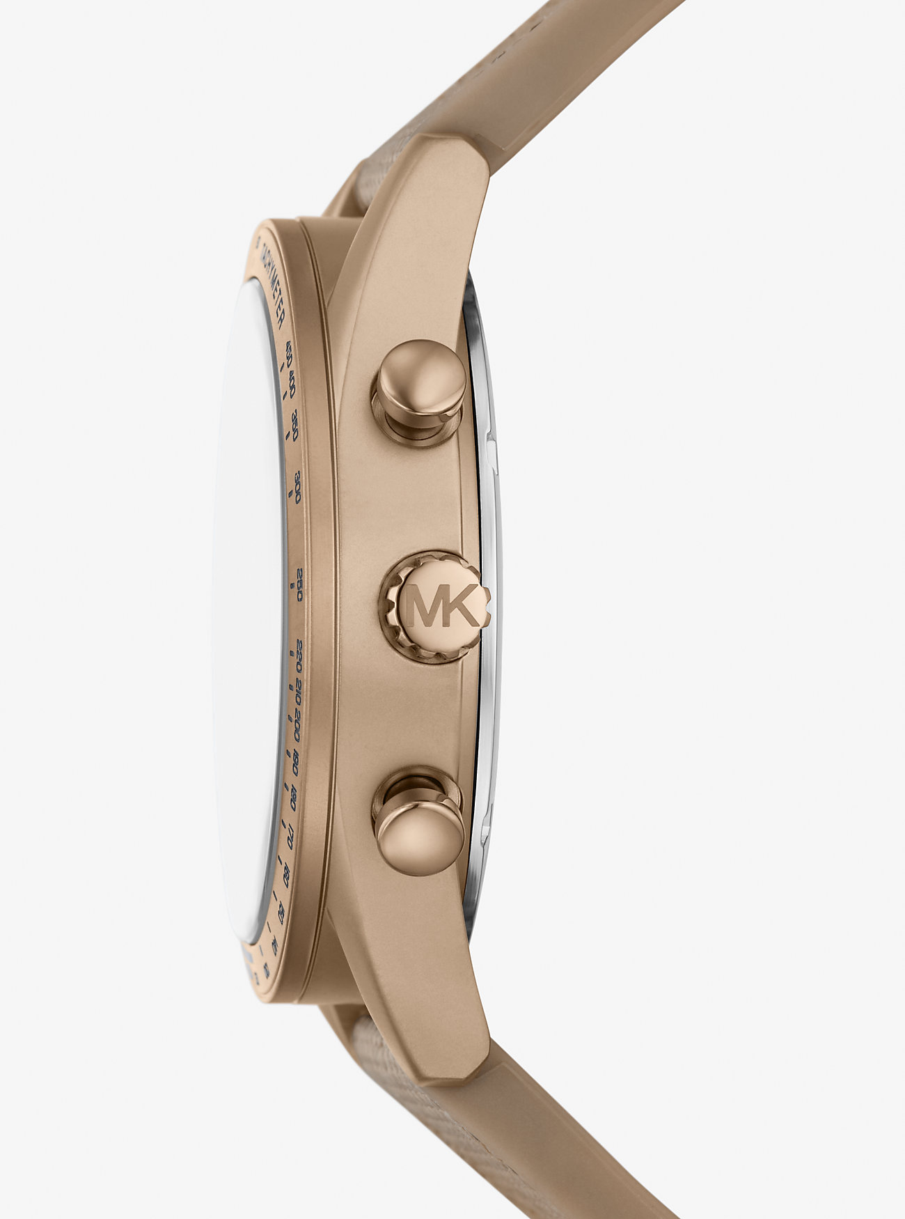 Overdimensjonert Accelerator-klokke i beige gullfarget nylon – HUSK