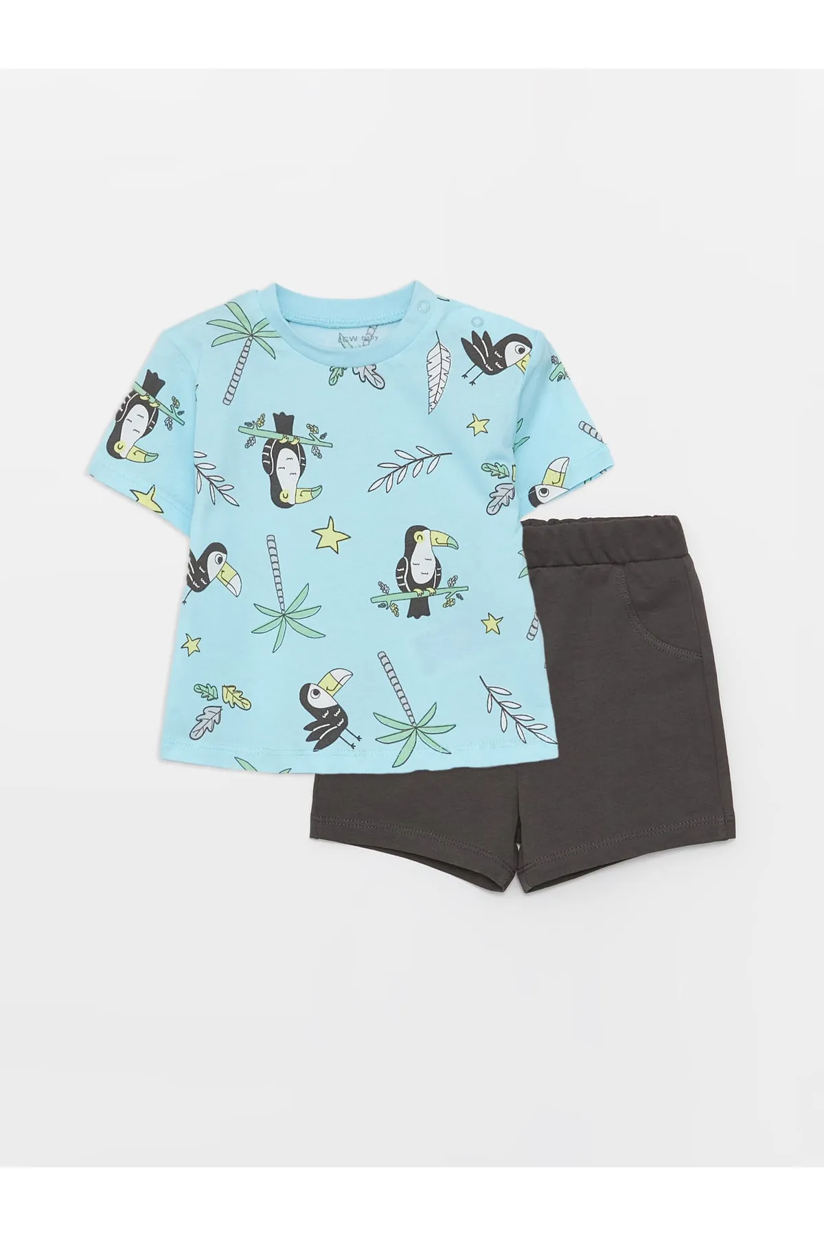LC Waikiki  Rundhals-T-Shirt und Shorts für Babys, Jungen, 2 Stück