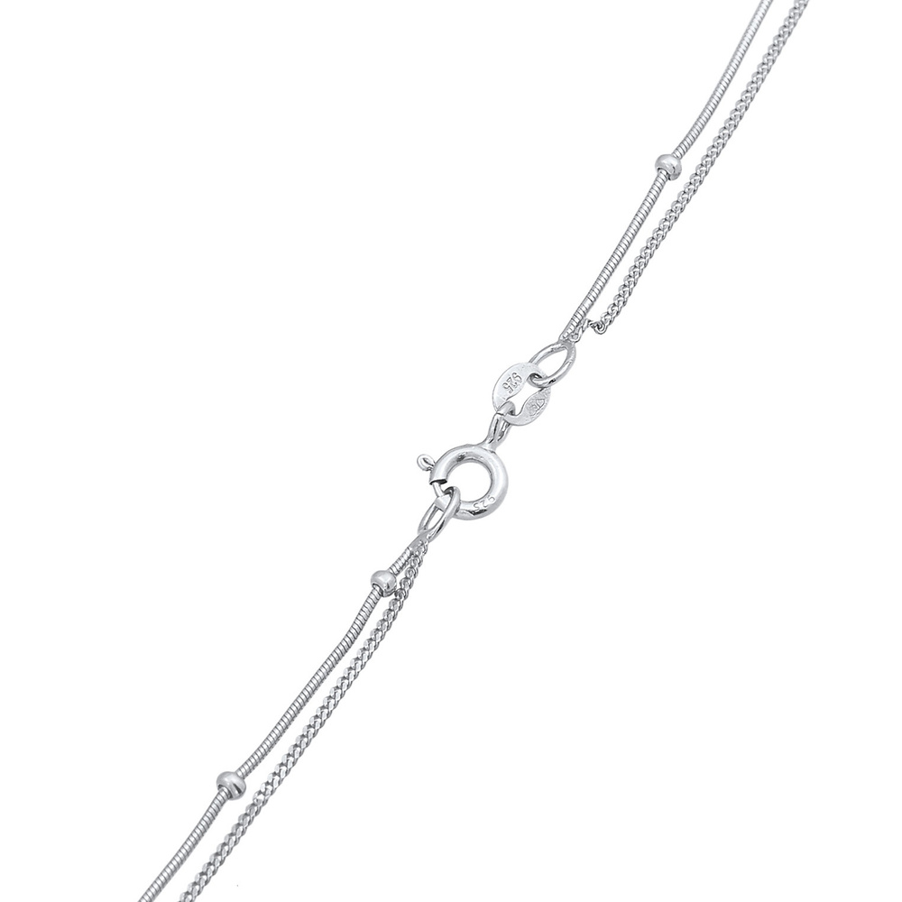 Elli Elli Collier Pendentif femme plaque de base 2 couches en argent 925 sterling collier