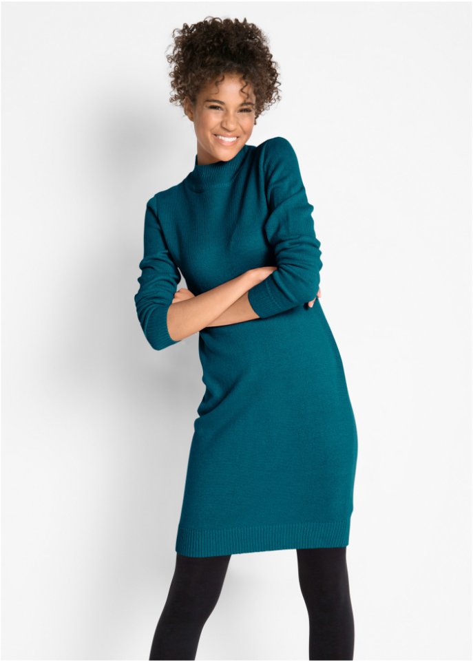 Strickkleid mit Stehkragen