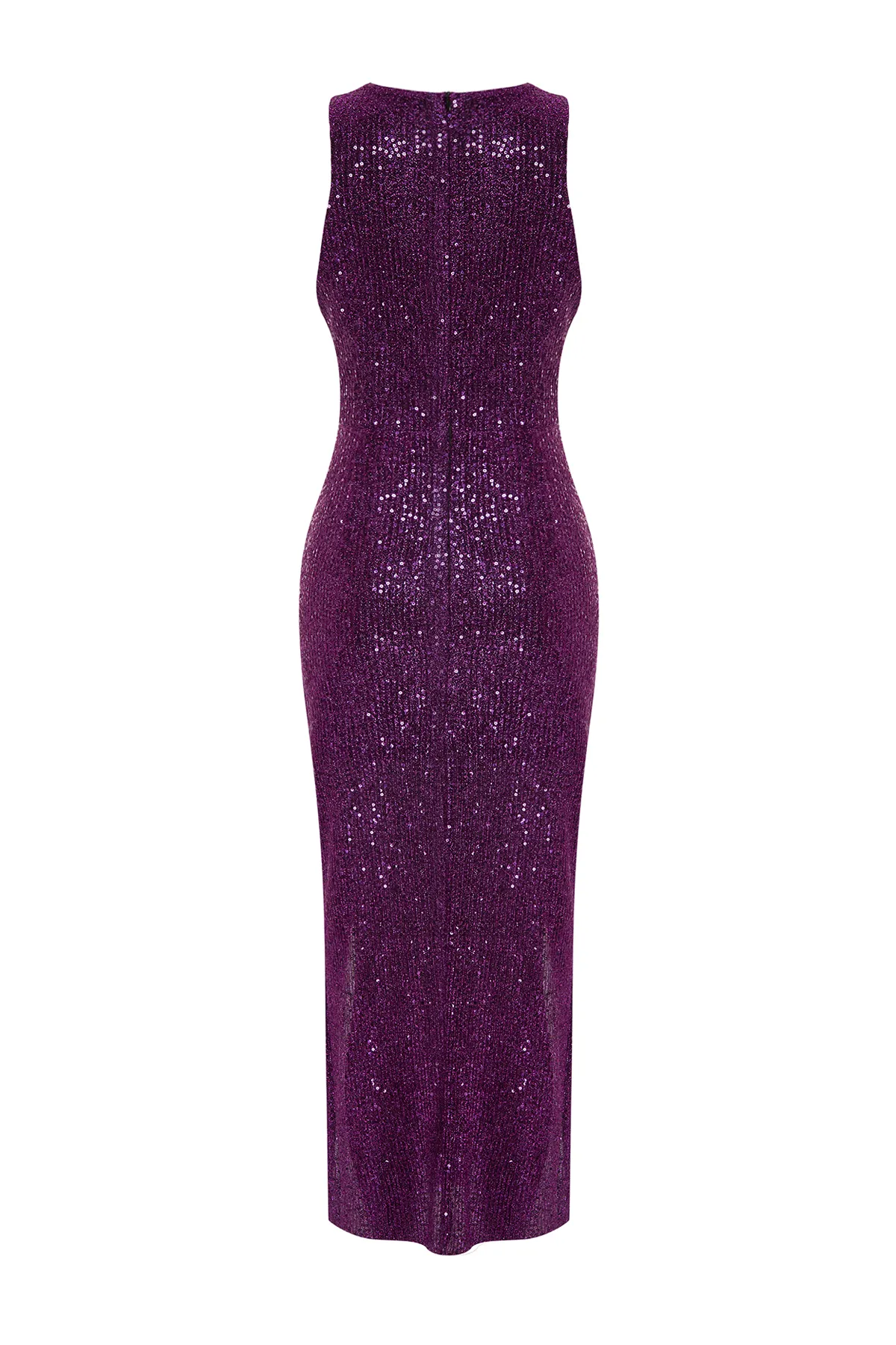 Trendyol Collection  Lila Bodycon Strick Glitzer Pailletten Pailletten Elegantes Abendkleid