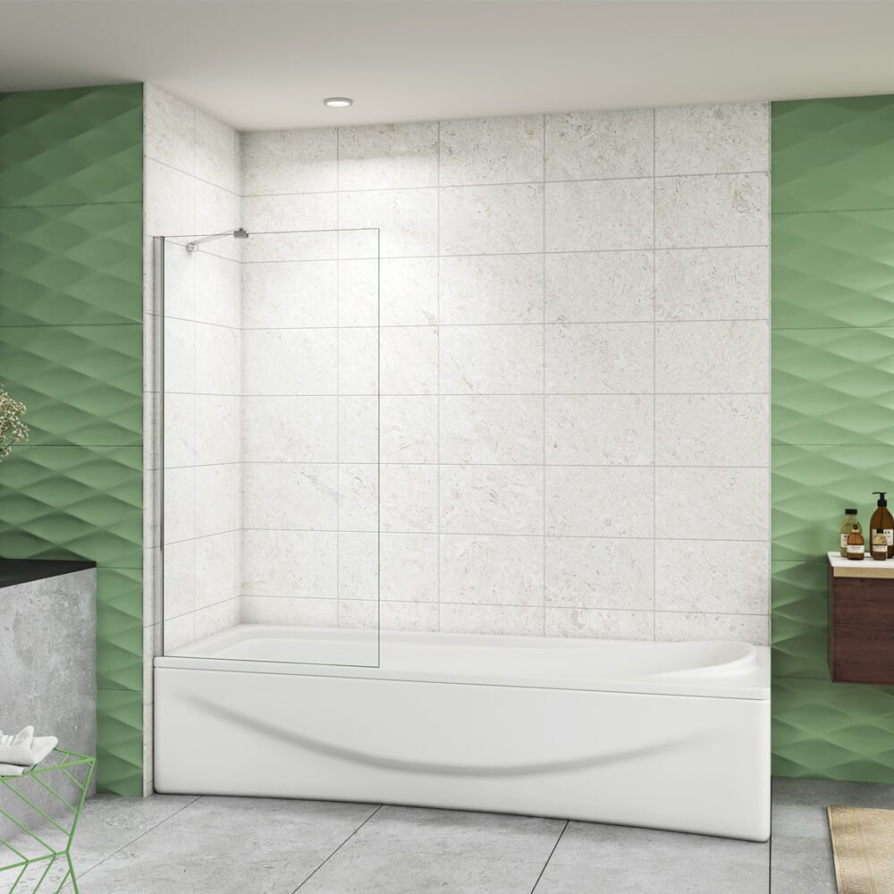 duschspa Badewannenaufsatz 6mm 140cm NANO Glas Duschtrennwand auf Badewanne, Einscheibensicherheitsglas, Sicherheitsglas, (Set)