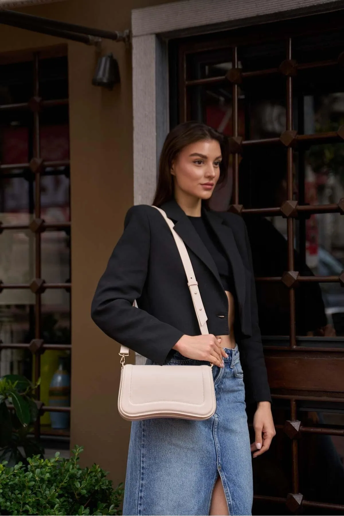 Madamra  Umhängetasche - Beige - Unifarben