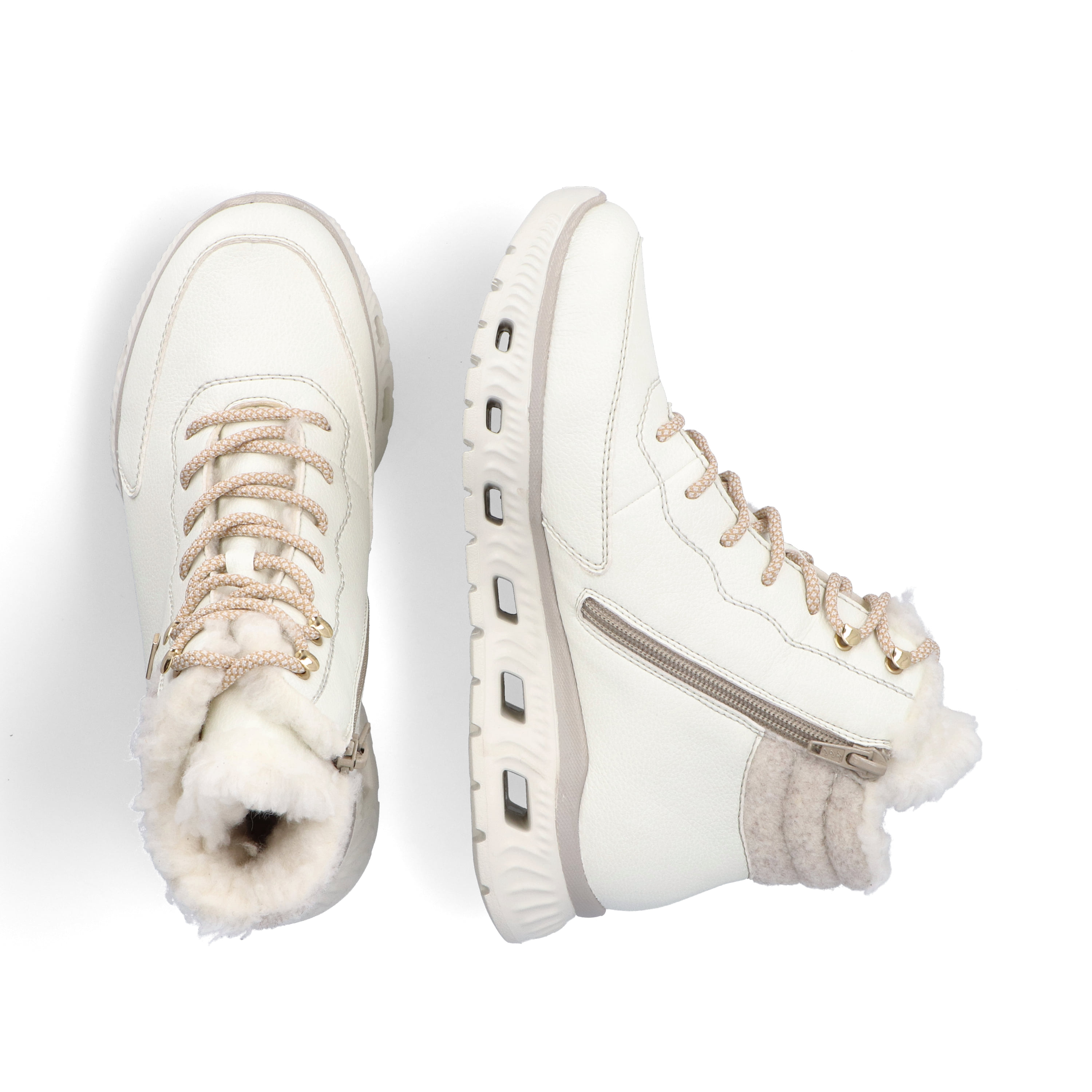 Rieker Damen Schnürstiefel schwanenweiß