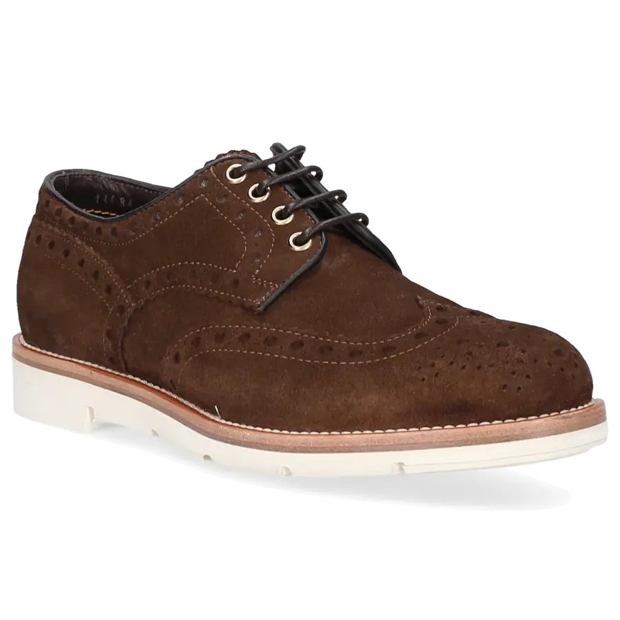 Santoni - Schnürschuhe Veloursleder - braun
