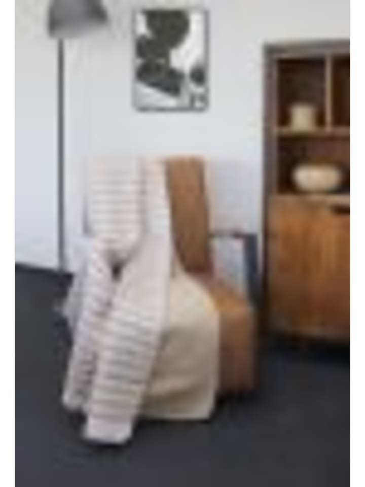 Biberna Wohndecke Melange gestreift in kitt günstig kaufen 150 x 200 cm