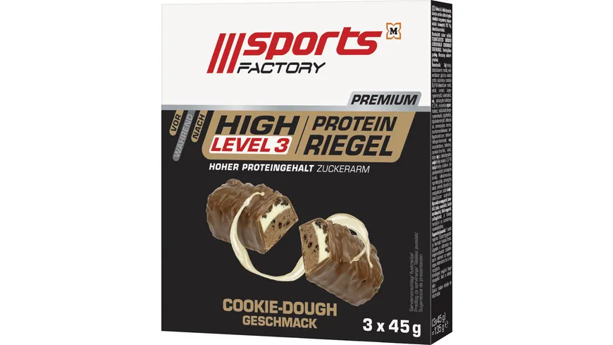 SPORTS FACTORY Proteinriegel Level 3 Deluxe Cookie-Dough 135 g