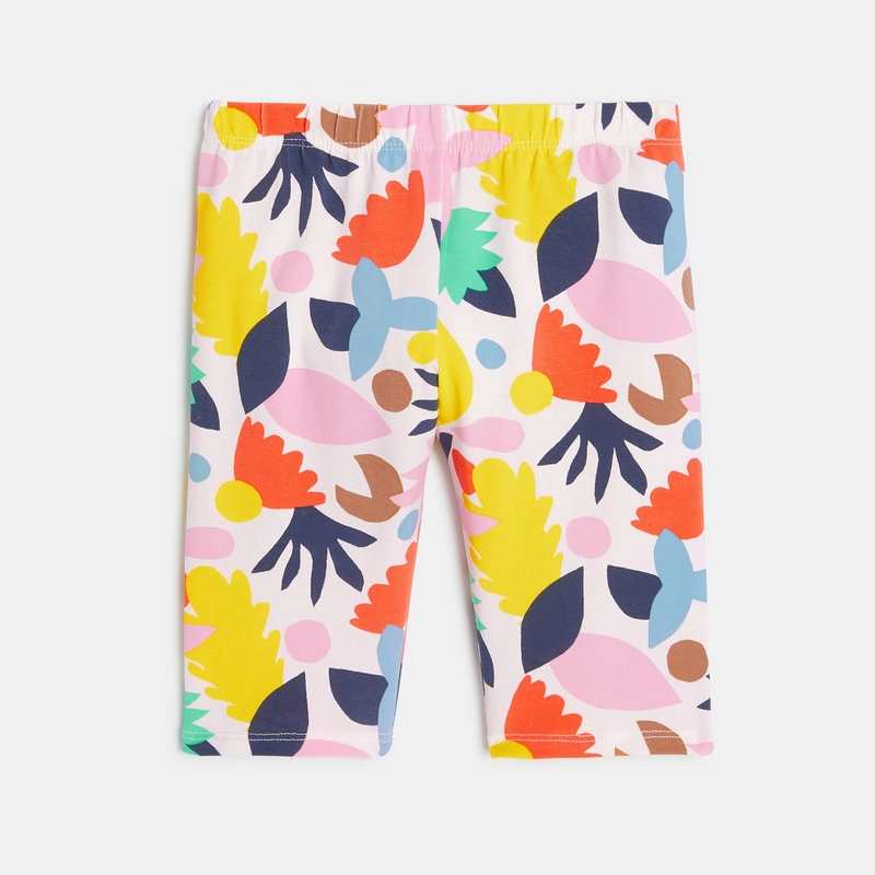 Cycliste fille à motifs abstraits en coton recyclé blanc Catimini