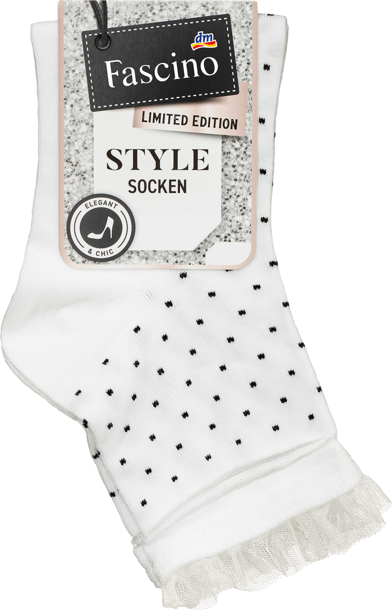 Socken mit Punkten weiß Gr. 39-42, 1 St
