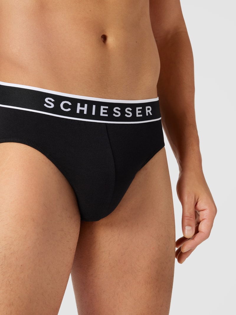 Slip mit Logo-Bund im 3er-Pack in schwarz