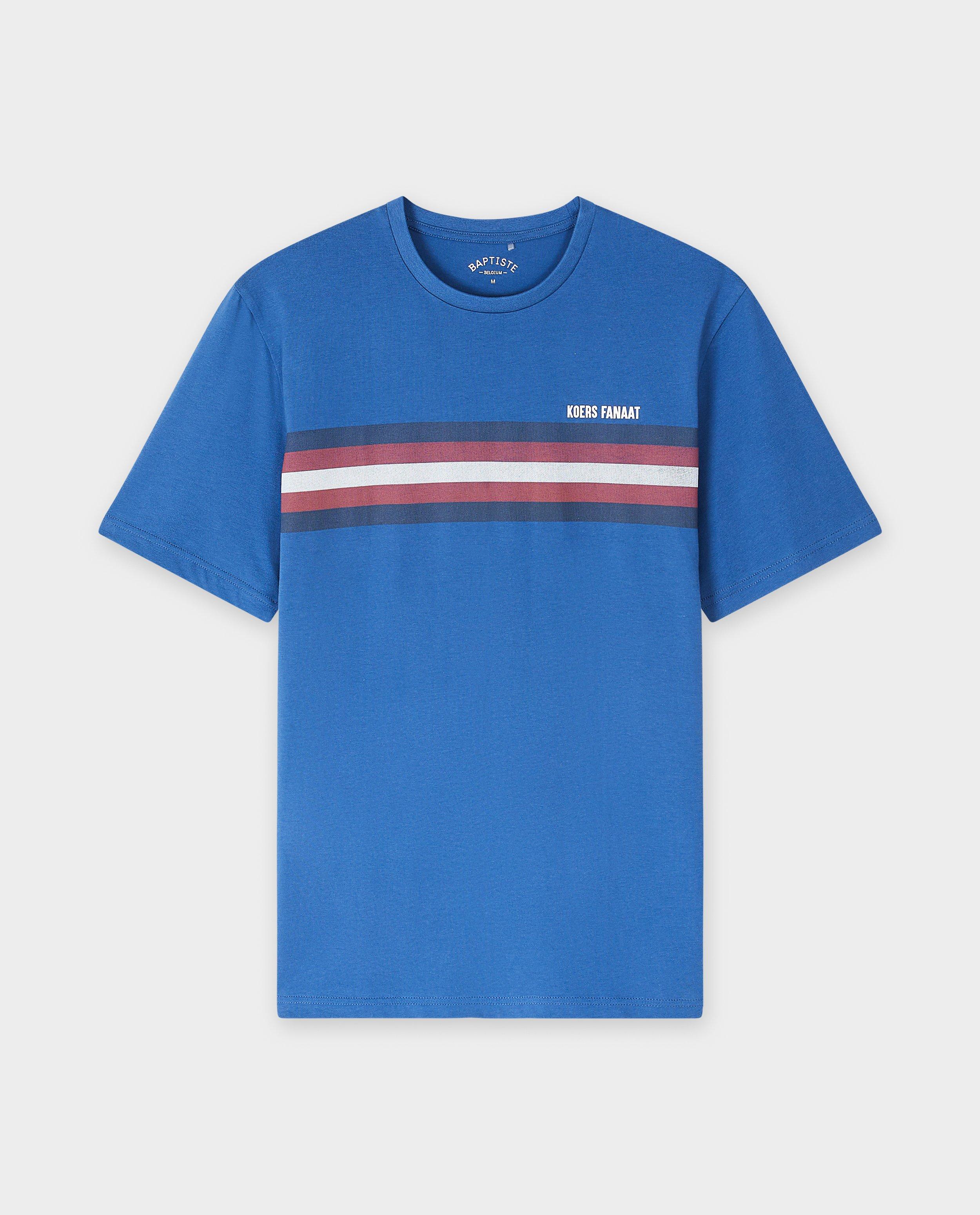 Baptiste csíkos biopamut póló, unisex, S-XXXL, kék