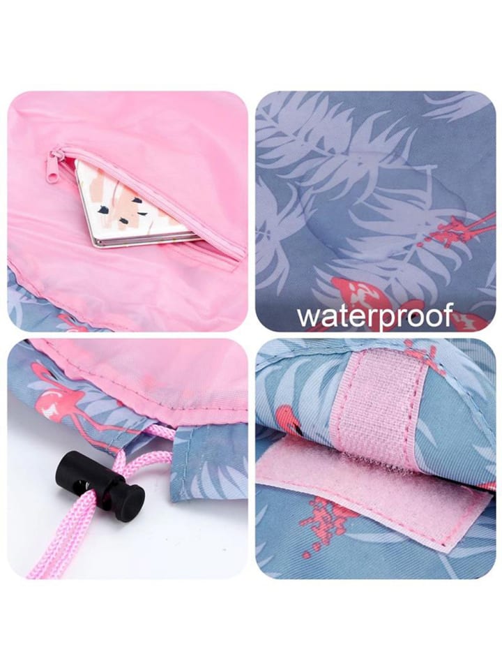 Intirilife One Step Kulturbeutel mit Kordel in GRAU ROSA FLAMINGO günstig kaufen onesize