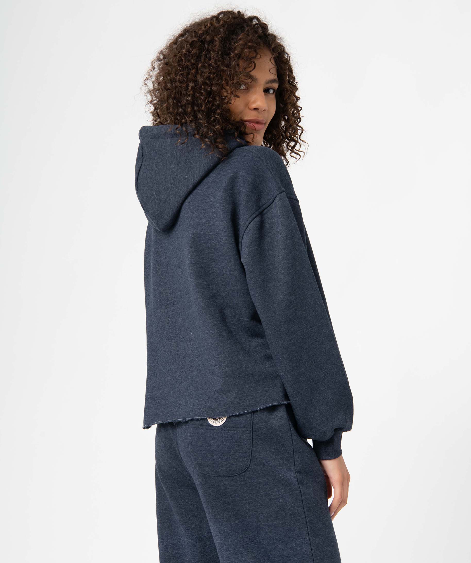 Sweat femme à capuche coupe courte - Camps United bleu fonce | GEMO