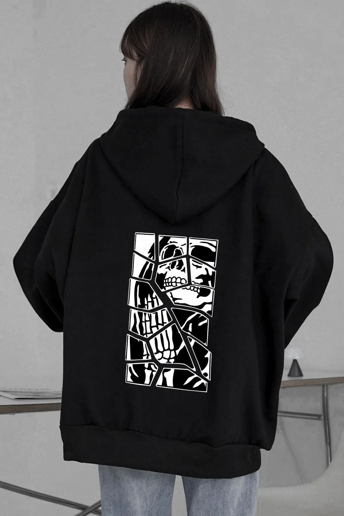 trendypassion  Unisex-Sweatshirt aus Baumwolle mit Schädelriss