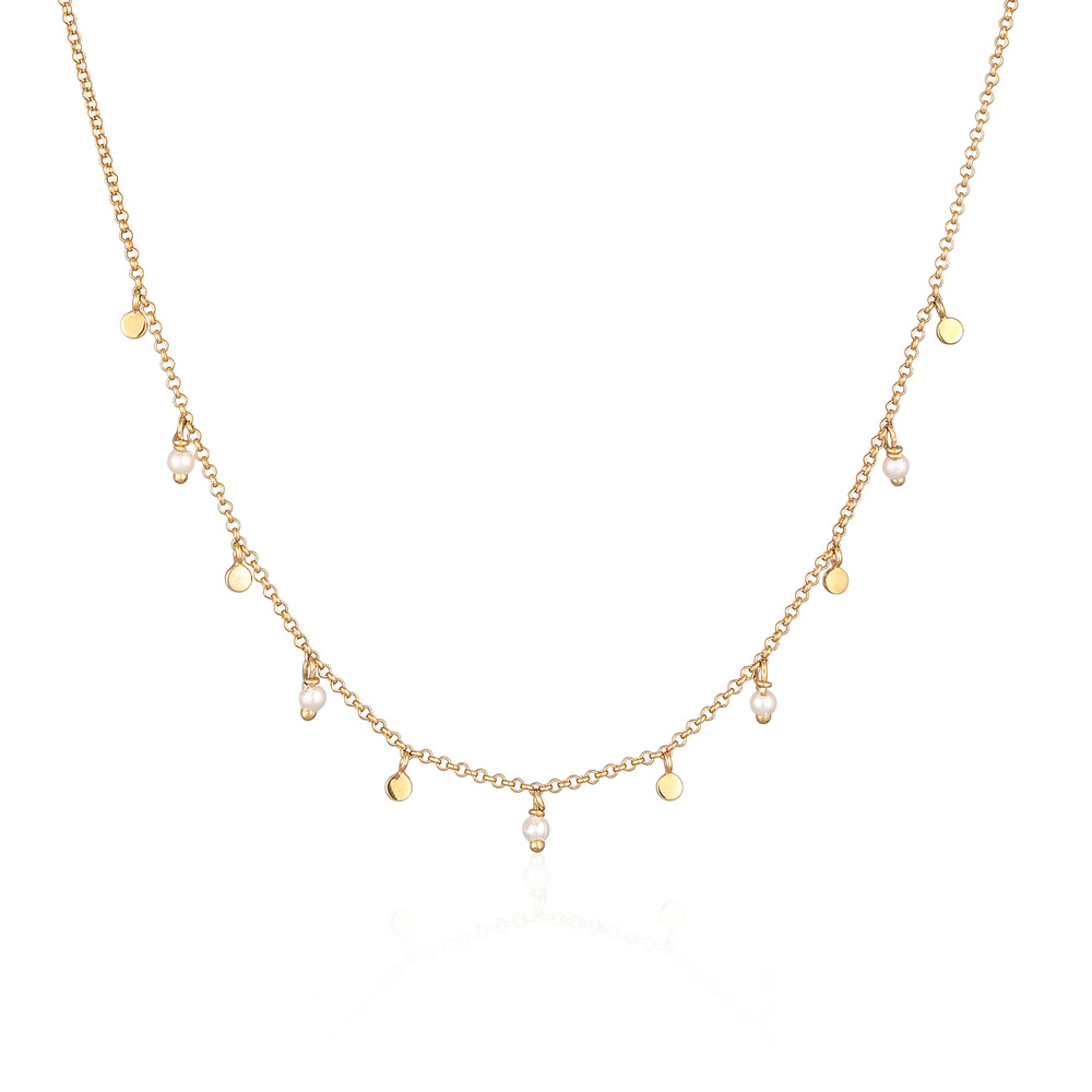 Elli Elli Collier Femmes Pendentif plaquettes perles élégantes en argent sterling 925  collier