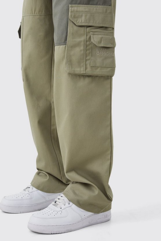 Lockere Colorblock Cargo-Hose mit Logo