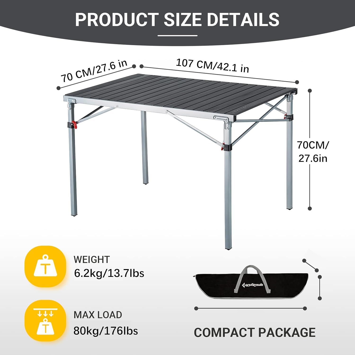 KingCamp 107 x 70 Campingtisch