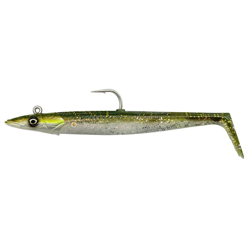 Isca artificial macia Savage Gear Sandeel V2, 15,5 cm, 46 g (2 corpos + 1 cabeça de jig)