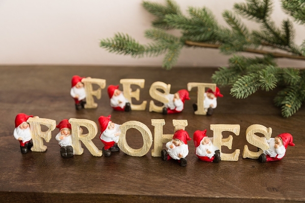 MyFlair 10tlg. Set Weihnachtsmänner'FROHES FEST',