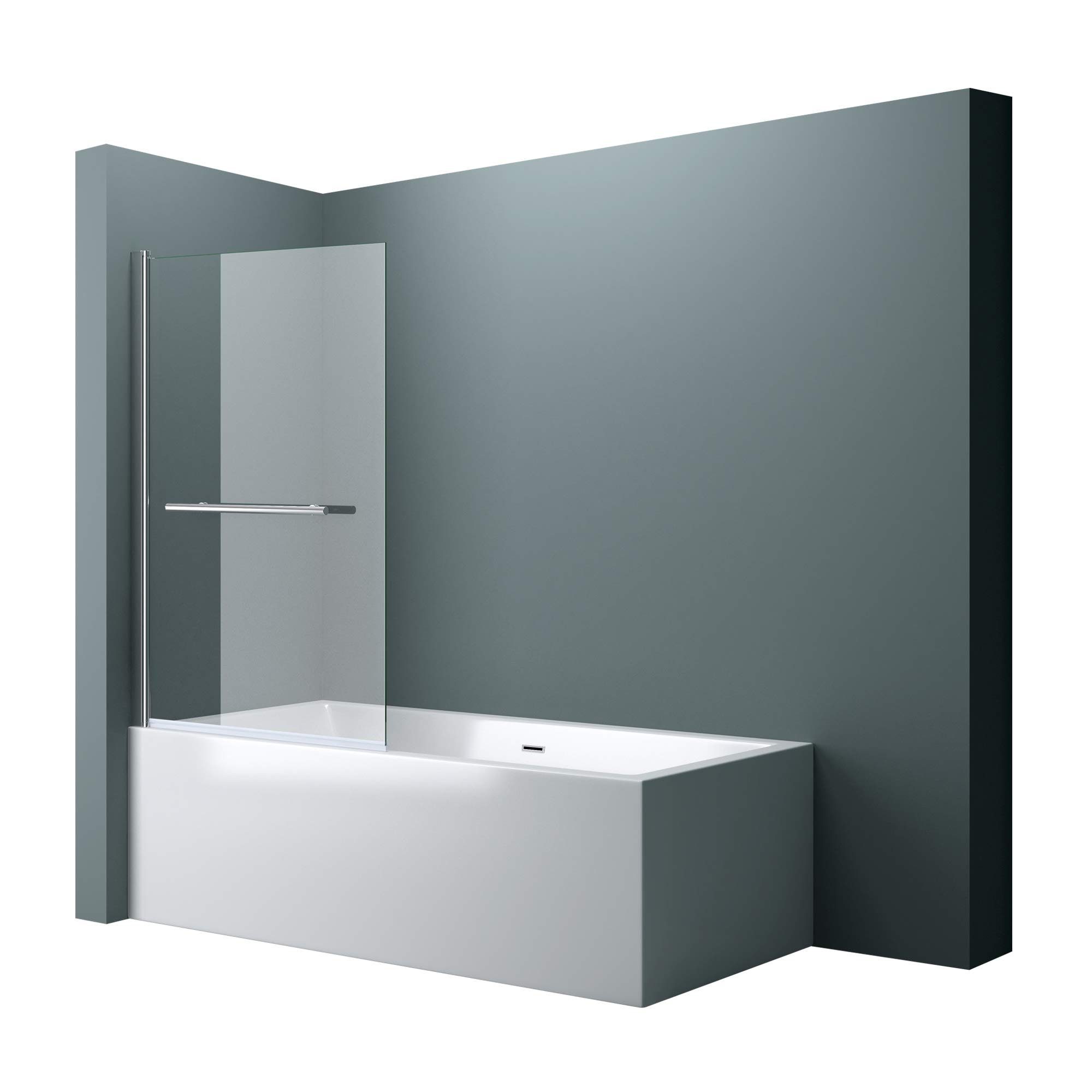 doporro Badewannenaufsatz Design Duschabtrennung Cortona1121 Badewannenaufsatz 6mm ESG-Sicherheitsglas inkl. Nanobeschichtung, Badewannenfaltwand, Einscheibensicherheitsglas