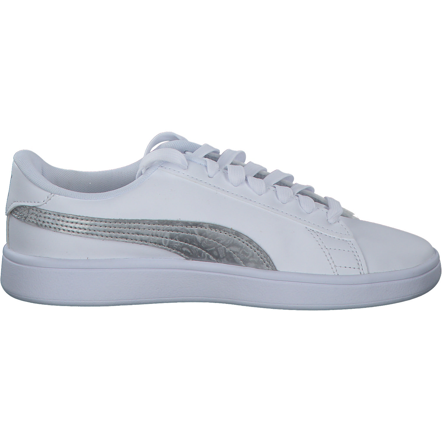 Puma Smash V2 Metallics Jr. 389682, Schnürschuhe, Damen, puma white/glacial gray-puma s