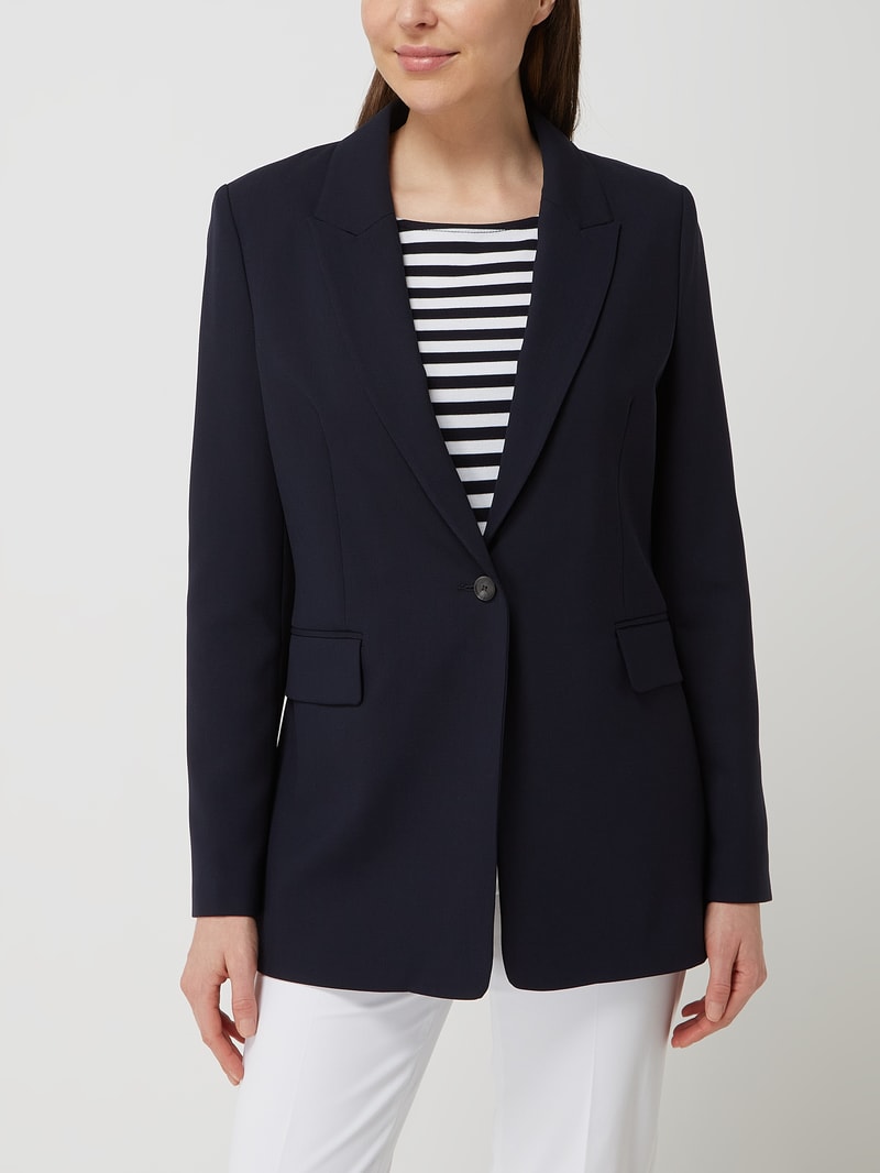 Blazer aus Viskosemischung in marineblau