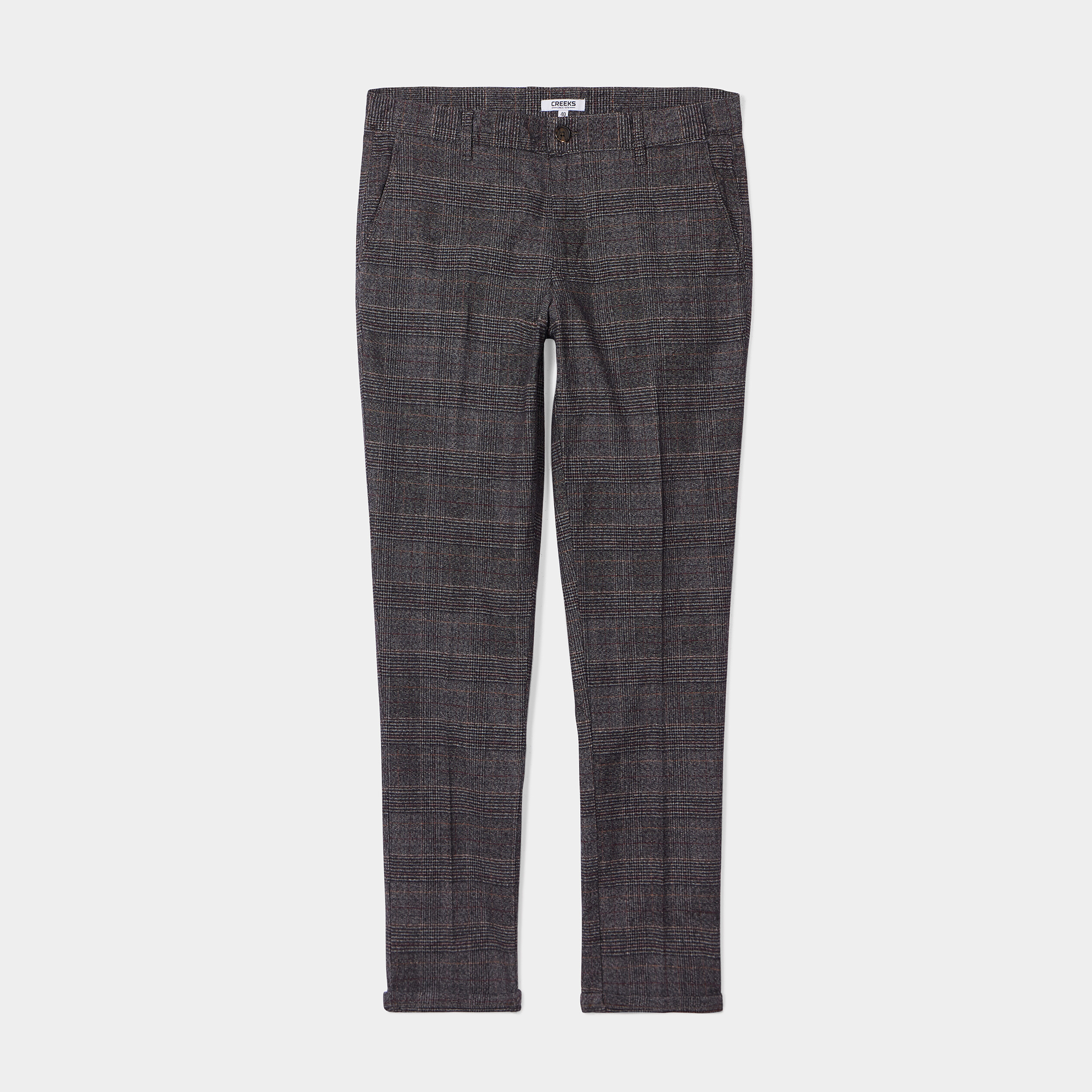 Pantalon chino slim coton Creeks gris homme | La Halle