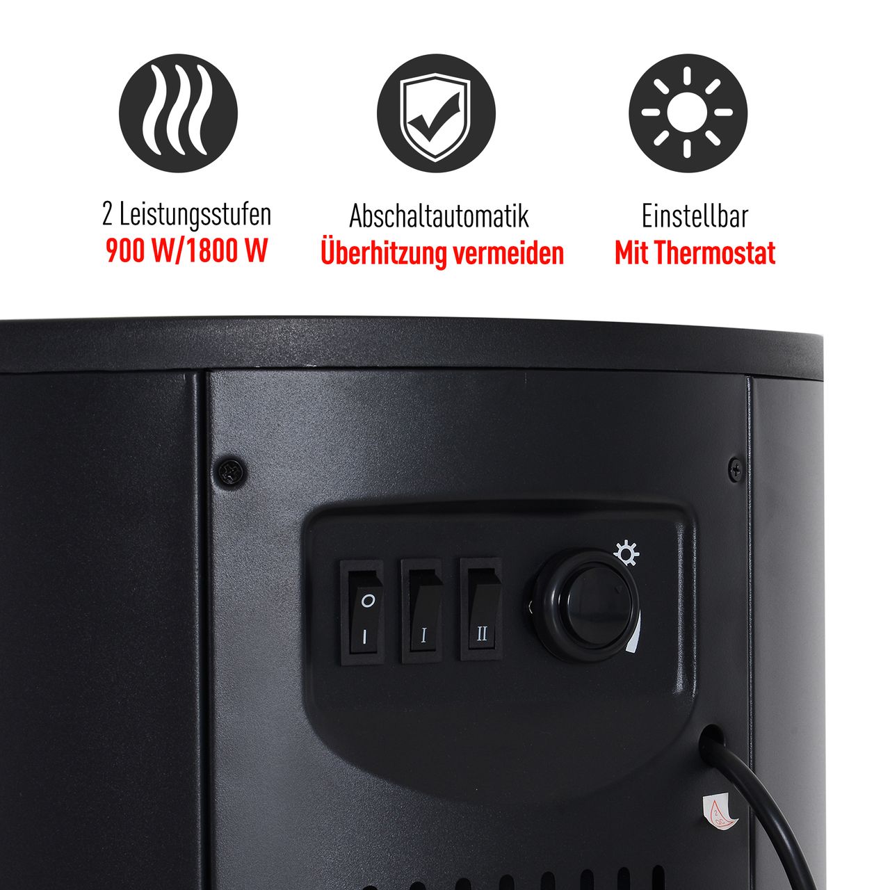 HOMCOM LED Elektrokamin Wandkamin Standkamin Kaminofen mit Flammeneffekt