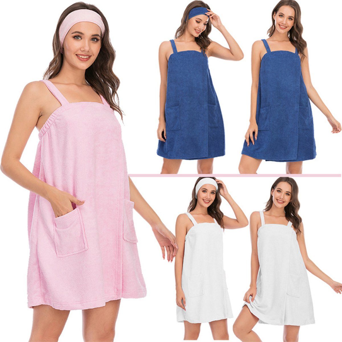 FeelGlad Duschtücher Damen Gummizug Saunatuch Badetücher verstellbare elastische