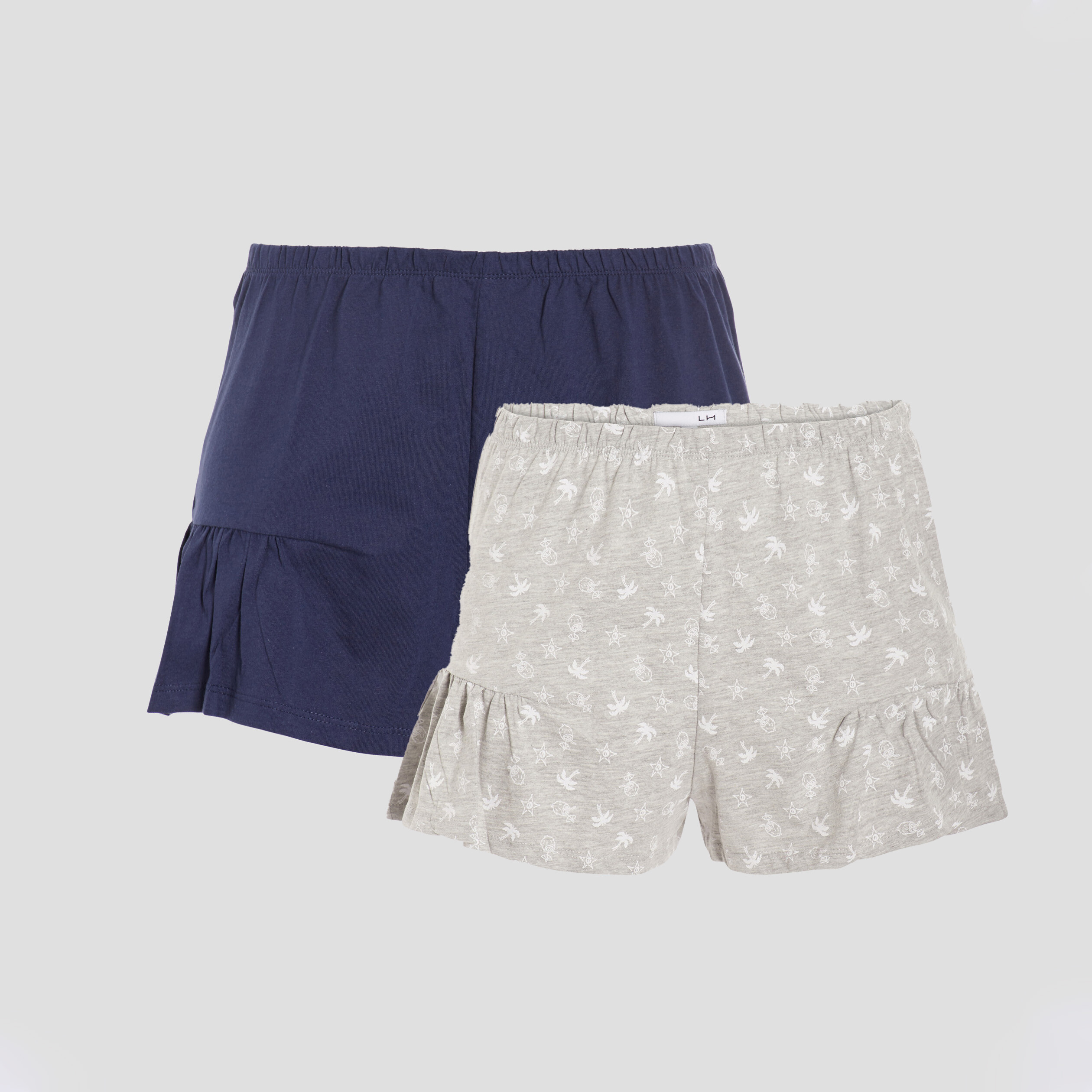 Lot 2 shorts de pyjama gris clair femme | La Halle