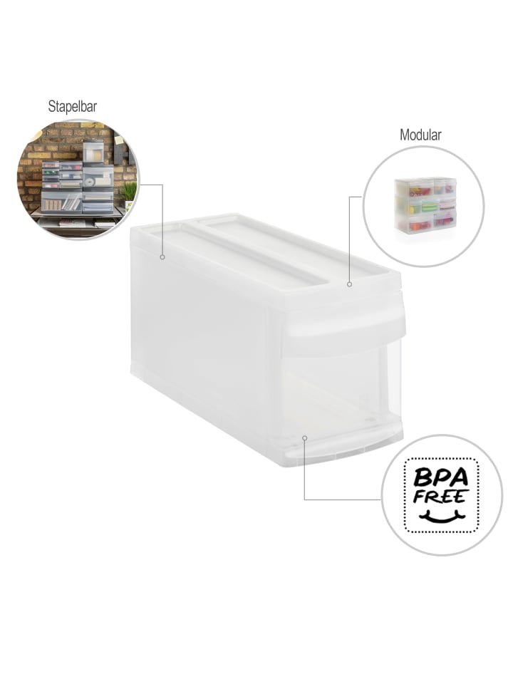 Rotho Systemix Schubladenbox mit 7l Schub, Kunststoff (PP) in Transparent günstig kaufen onesize
