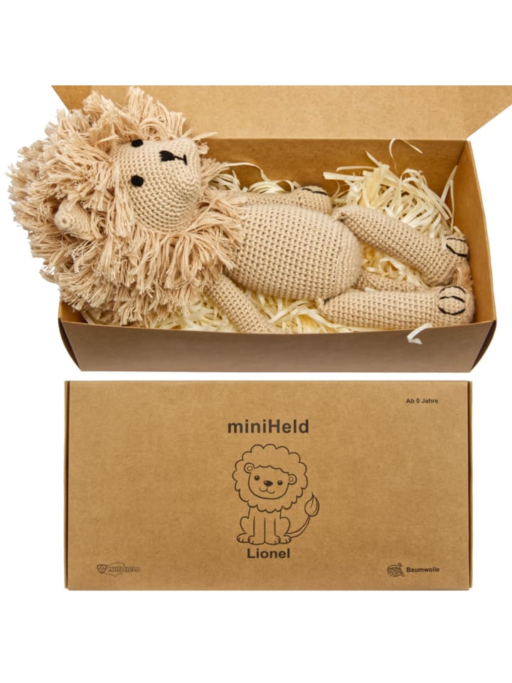 miniHeld Handgestrickter Löwe Lionel gehäkelt Spielzeug 32 cm aus Baumwolle 0 Monate günstig kaufen onesize
