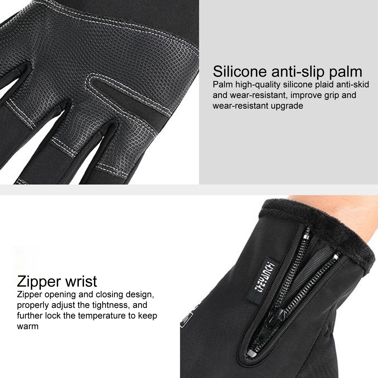 Rutaqian Angelhandschuhe USB elektrische Heizung Angler Handschuhe Thermohandschuhe (Touch Screen ZipperManschetten Fingerspitze Öffnung Fishing Gloves, Einstellbare Temperatur Winter Warme Handschuhe Sporthandschuhe) für Männer Frauen Idee für Eisfi