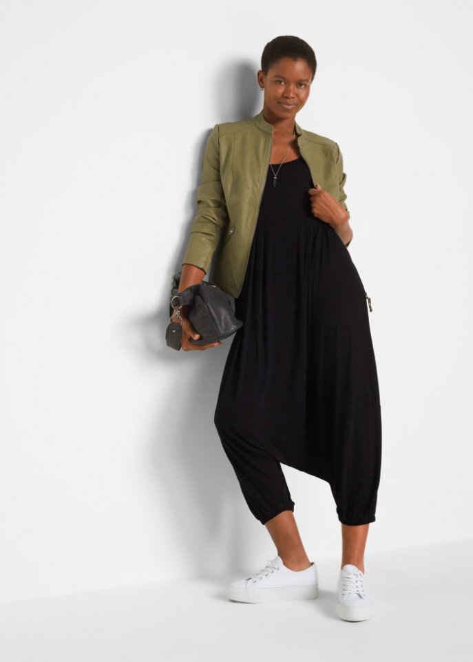 Jumpsuit mit Haremshose, Halbarm