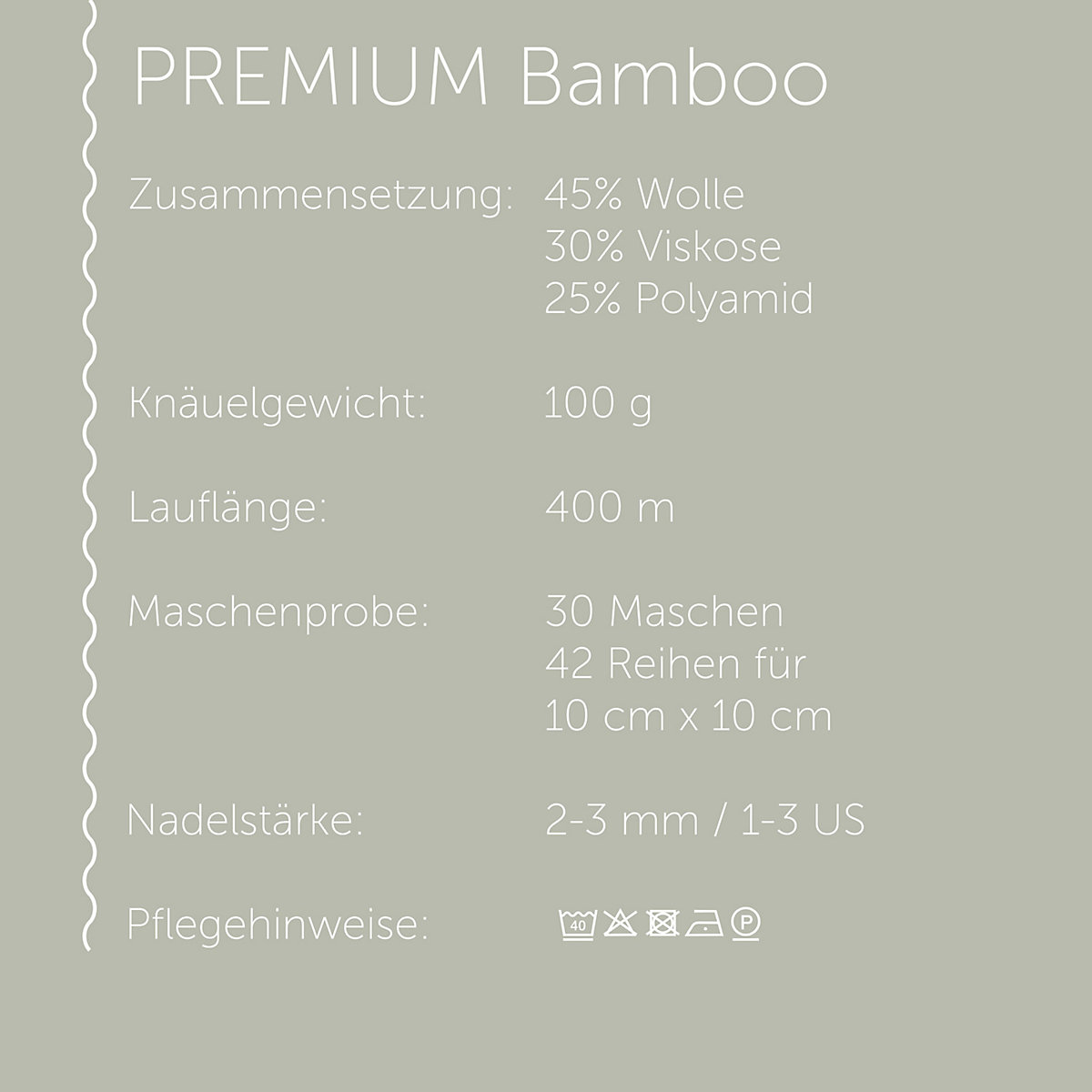 Handstrickgarne Premium Bamboo, 100g grey