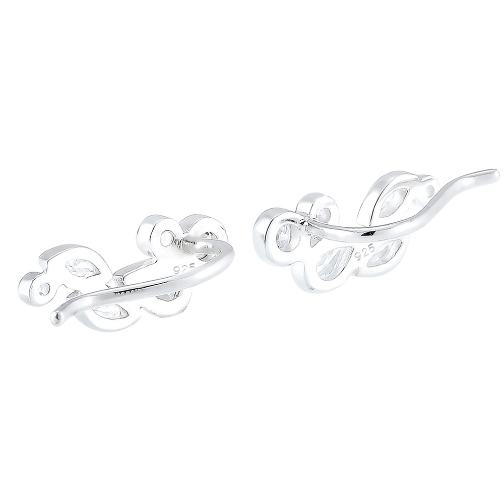 Elli Elli Boucles d'Oreilles Earcuff Tropfen Zirkonia 925 Silber Boucles d'oreilles