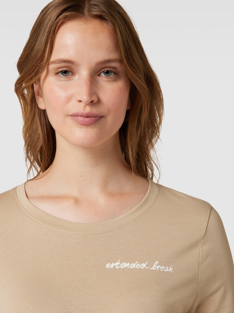 Longsleeve mit Statement-Print Modell 'MIX N MATCH' in beige