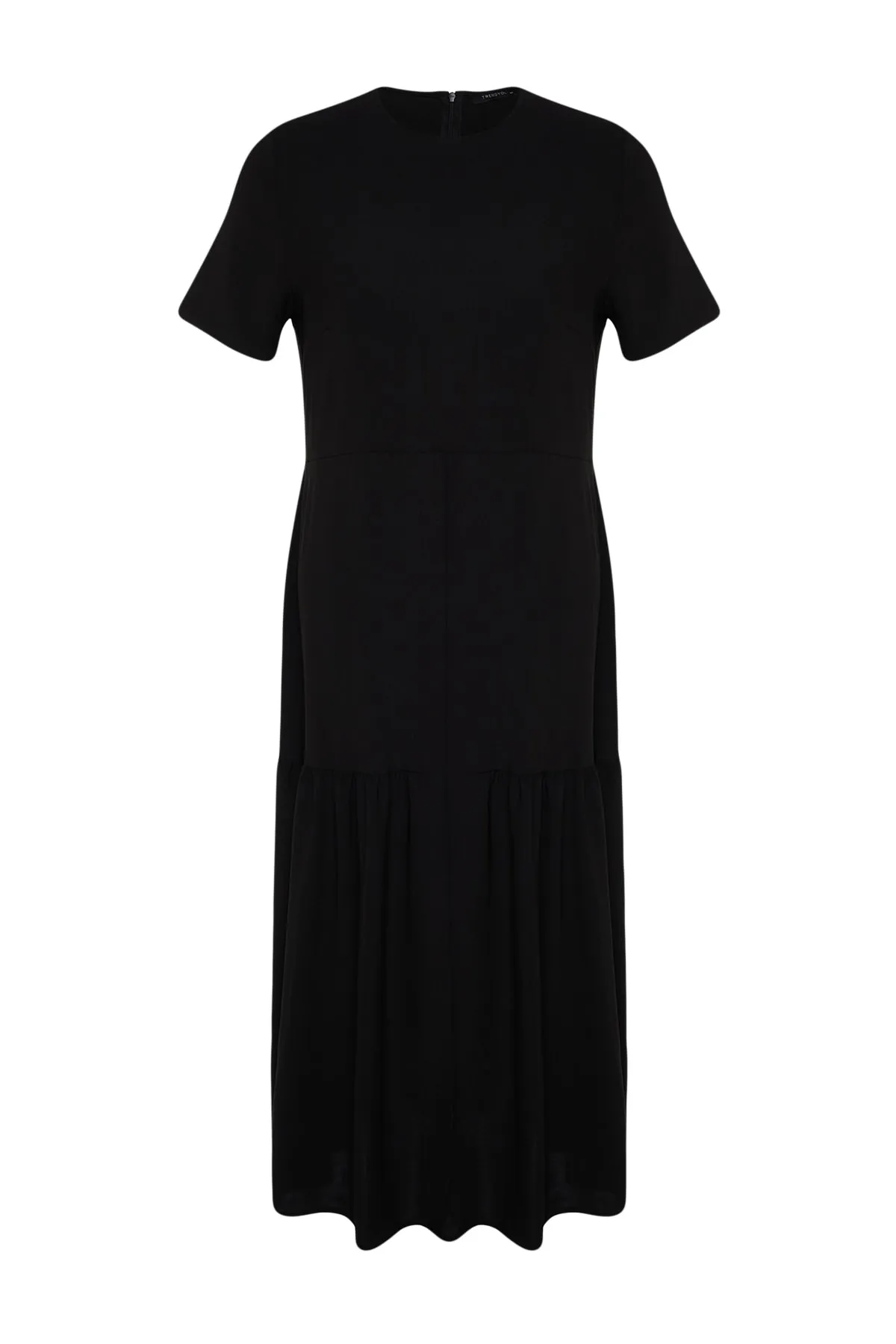 Trendyol Curve  Schwarzes gewebtes Volantkleid TBBSS22EL1595