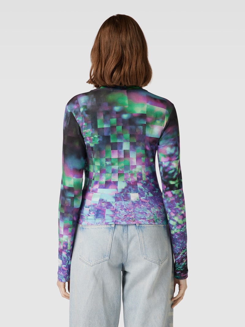 Longsleeve im Allover-Look Modell 'HYPER' in black